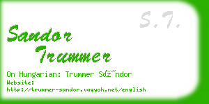 sandor trummer business card